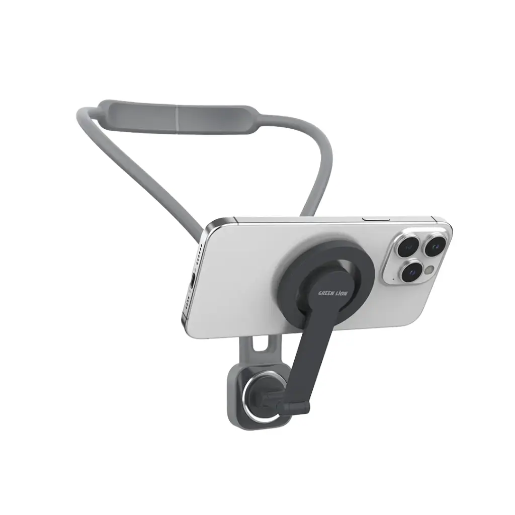 [GNMGNCKHLGY] Green Lion MagSafe Neck Phone Holder - Grey